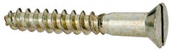 Value Collection - #9, 1-1/4" OAL, Slotted Drive, Flat Head Wood Screw - Exact Tooling
