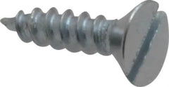 Value Collection - #10, 3/4" OAL, Slotted Drive, Flat Head Wood Screw - Zinc Plated Steel, Grade 2 - Exact Tooling