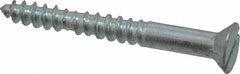 Value Collection - #10, 1-3/4" OAL, Slotted Drive, Flat Head Wood Screw - Zinc Plated Steel, Grade 2 - Exact Tooling