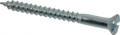 Value Collection - #10, 2" OAL, Slotted Drive, Flat Head Wood Screw - Zinc Plated Steel, Grade 2 - Exact Tooling