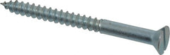 Value Collection - #10, 2-1/4" OAL, Slotted Drive, Flat Head Wood Screw - Zinc Plated Steel, Grade 2 - Exact Tooling