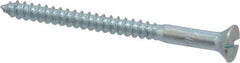 Value Collection - #10, 2-1/2" OAL, Slotted Drive, Flat Head Wood Screw - Zinc Plated Steel, Grade 2 - Exact Tooling