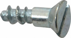 Value Collection - #12, 3/4" OAL, Slotted Drive, Flat Head Wood Screw - Zinc Plated Steel, Grade 2 - Exact Tooling