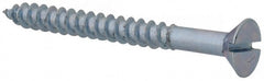 Value Collection - #12, 2-1/4" OAL, Slotted Drive, Flat Head Wood Screw - Zinc Plated Steel, Grade 2 - Exact Tooling