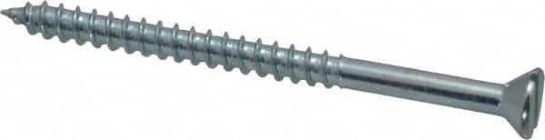 Value Collection - #12, 3" OAL, Slotted Drive, Flat Head Wood Screw - Zinc Plated Steel, Grade 2 - Exact Tooling