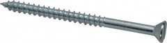 Value Collection - #12, 3" OAL, Slotted Drive, Flat Head Wood Screw - Zinc Plated Steel, Grade 2 - Exact Tooling