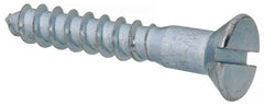 Value Collection - #14, 1-1/2" OAL, Slotted Drive, Flat Head Wood Screw - Zinc Plated Steel, Grade 2 - Exact Tooling