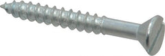 Value Collection - #14, 2" OAL, Slotted Drive, Flat Head Wood Screw - Zinc Plated Steel, Grade 2 - Exact Tooling