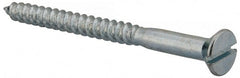Value Collection - #14, 3" OAL, Slotted Drive, Flat Head Wood Screw - Zinc Plated Steel, Grade 2 - Exact Tooling
