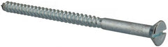 Value Collection - #14, 4" OAL, Slotted Drive, Flat Head Wood Screw - Zinc Plated Steel, Grade 2 - Exact Tooling