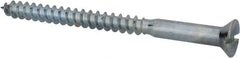 Value Collection - #18, 4" OAL, Slotted Drive, Flat Head Wood Screw - Zinc Plated Steel, Grade 2 - Exact Tooling