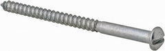 Value Collection - #6, 2" Length Under Head, Slotted Drive, Round Head Wood Screw - Zinc Plated Steel, Grade 2 - Exact Tooling