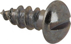 Value Collection - #10, 1/2" Length Under Head, Slotted Drive, Round Head Wood Screw - Zinc Plated Steel, Grade 2 - Exact Tooling