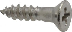 Value Collection - #4, 1/2" OAL, Phillips Drive, Flat Head Wood Screw - Stainless Steel, Grade 18-8 - Exact Tooling