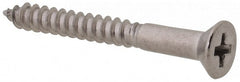 Value Collection - #4, 1" OAL, Phillips Drive, Flat Head Wood Screw - Stainless Steel, Grade 18-8 - Exact Tooling
