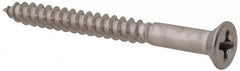 Value Collection - #6, 1-1/2" OAL, Phillips Drive, Flat Head Wood Screw - Stainless Steel, Grade 18-8 - Exact Tooling