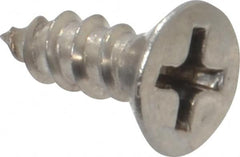 Value Collection - #8, 1/2" OAL, Phillips Drive, Flat Head Wood Screw - Stainless Steel, Grade 18-8 - Exact Tooling