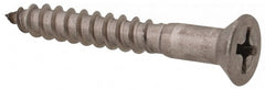 Value Collection - #8, 1-1/4" OAL, Phillips Drive, Flat Head Wood Screw - Stainless Steel, Grade 18-8 - Exact Tooling