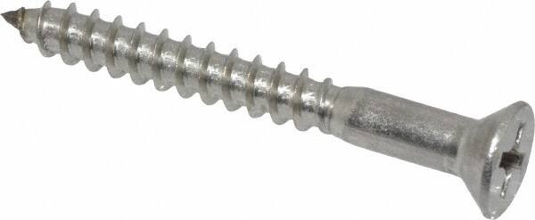 Value Collection - #8, 1-1/2" OAL, Phillips Drive, Flat Head Wood Screw - Stainless Steel, Grade 18-8 - Exact Tooling