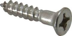 Value Collection - #10, 1" OAL, Phillips Drive, Flat Head Wood Screw - Stainless Steel, Grade 18-8 - Exact Tooling