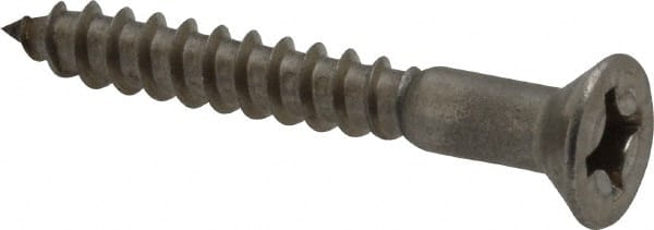 Value Collection - #10, 1-1/2" OAL, Phillips Drive, Flat Head Wood Screw - Stainless Steel, Grade 18-8 - Exact Tooling