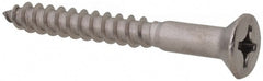 Value Collection - #10, 1-3/4" OAL, Phillips Drive, Flat Head Wood Screw - Stainless Steel, Grade 18-8 - Exact Tooling
