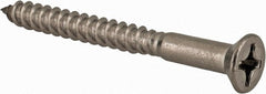 Value Collection - #10, 2" OAL, Phillips Drive, Flat Head Wood Screw - Stainless Steel, Grade 18-8 - Exact Tooling