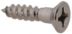 Value Collection - #12, 1" OAL, Phillips Drive, Flat Head Wood Screw - Stainless Steel, Grade 18-8 - Exact Tooling