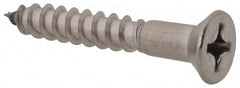 Value Collection - #12, 1-1/2" OAL, Phillips Drive, Flat Head Wood Screw - Stainless Steel, Grade 18-8 - Exact Tooling