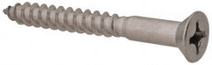 Value Collection - #12, 2" OAL, Phillips Drive, Flat Head Wood Screw - Stainless Steel, Grade 18-8 - Exact Tooling