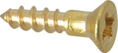 Value Collection - #2, 3/8" OAL, Phillips Drive, Flat Head Wood Screw - Brass - Exact Tooling