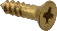 Value Collection - #3, 3/8" OAL, Phillips Drive, Flat Head Wood Screw - Brass - Exact Tooling