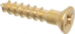 Value Collection - #3, 1/2" OAL, Phillips Drive, Flat Head Wood Screw - Brass - Exact Tooling