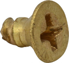 Value Collection - #4, 1/4" OAL, Phillips Drive, Flat Head Wood Screw - Brass - Exact Tooling
