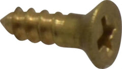Value Collection - #4, 3/8" OAL, Phillips Drive, Flat Head Wood Screw - ASME B18.6.1, Brass - Exact Tooling
