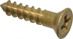 Value Collection - #4, 1/2" OAL, Phillips Drive, Flat Head Wood Screw - ASME B18.6.1, Brass - Exact Tooling