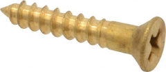 Value Collection - #4, 5/8" OAL, Phillips Drive, Flat Head Wood Screw - ASME B18.6.1, Brass - Exact Tooling