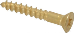 Value Collection - #4, 3/4" OAL, Phillips Drive, Flat Head Wood Screw - ASME B18.6.1, Brass - Exact Tooling