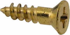 Value Collection - #5, 1/2" OAL, Phillips Drive, Flat Head Wood Screw - Brass - Exact Tooling