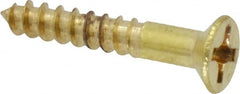 Value Collection - #5, 3/4" OAL, Phillips Drive, Flat Head Wood Screw - Brass - Exact Tooling