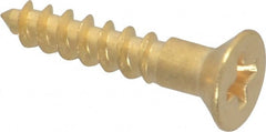 Value Collection - #6, 3/4" OAL, Phillips Drive, Flat Head Wood Screw - ASME B18.6.1, Brass - Exact Tooling