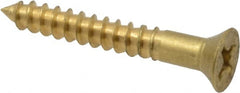 Value Collection - #6, 1" OAL, Phillips Drive, Flat Head Wood Screw - ASME B18.6.1, Brass - Exact Tooling