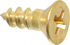 Value Collection - #8, 1/2" OAL, Phillips Drive, Flat Head Wood Screw - Brass - Exact Tooling