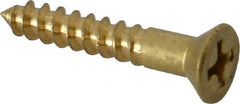 Value Collection - #8, 1" OAL, Phillips Drive, Flat Head Wood Screw - ASME B18.6.1, Brass - Exact Tooling