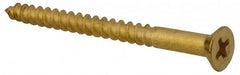 Value Collection - #8, 2" OAL, Phillips Drive, Flat Head Wood Screw - ASME B18.6.1, Brass - Exact Tooling