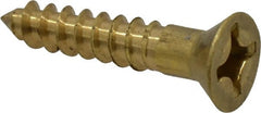 Value Collection - #10, 1" OAL, Phillips Drive, Flat Head Wood Screw - ASME B18.6.1, Brass - Exact Tooling