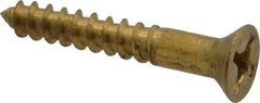 Value Collection - #10, 1-1/4" OAL, Phillips Drive, Flat Head Wood Screw - ASME B18.6.1, Brass - Exact Tooling