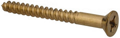 Value Collection - #10, 2" OAL, Phillips Drive, Flat Head Wood Screw - Brass - Exact Tooling