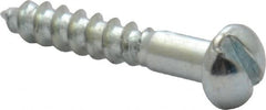 Value Collection - #2, 1/2" Length Under Head, Slotted Drive, Round Head Wood Screw - Zinc Plated Steel, Grade 2 - Exact Tooling