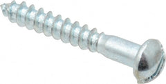 Value Collection - #4, 3/4" Length Under Head, Slotted Drive, Round Head Wood Screw - Zinc Plated Steel, Grade 2 - Exact Tooling